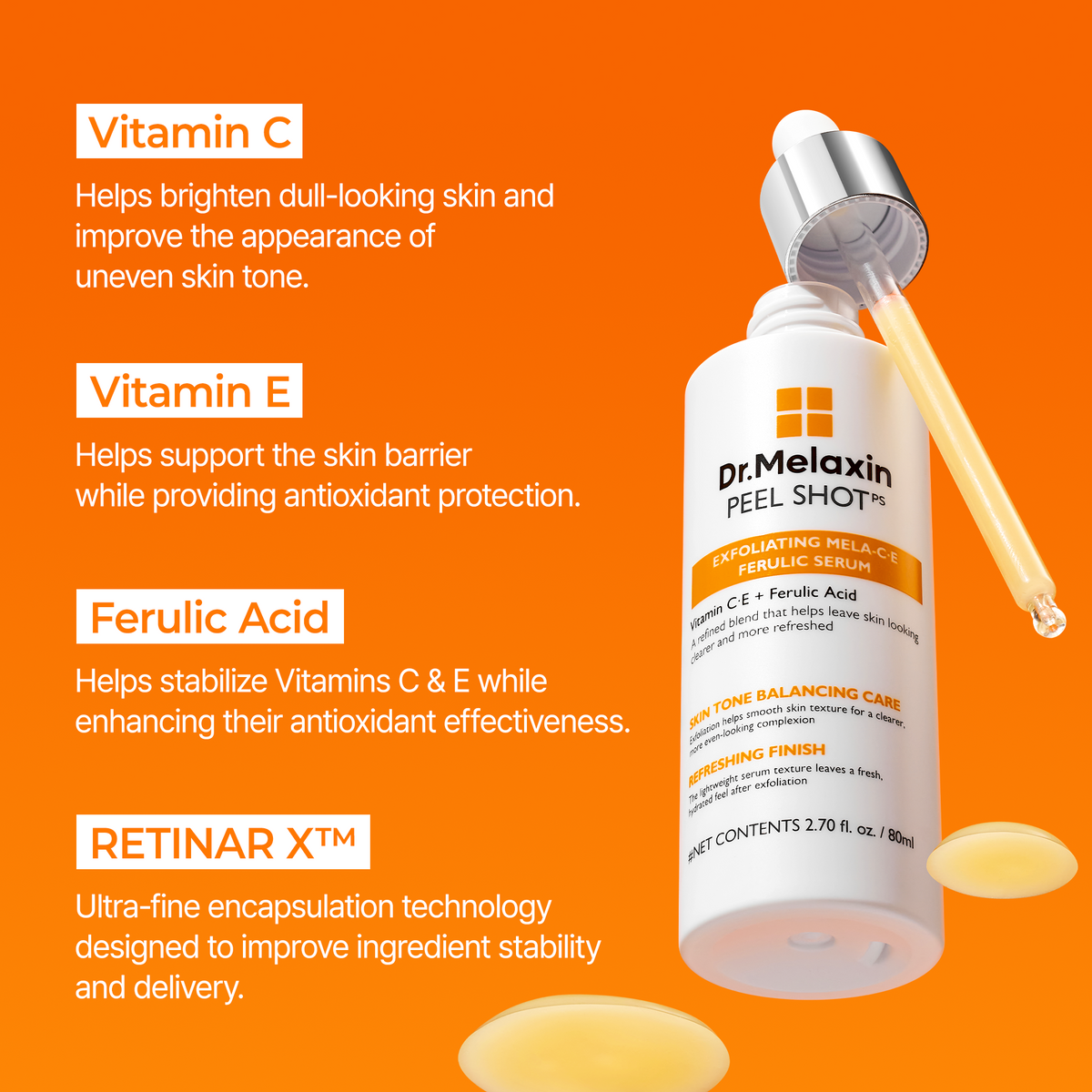 Peel Shot Exfoliating MELA-C·E Ferulic Serum - Dr.Melaxin.us