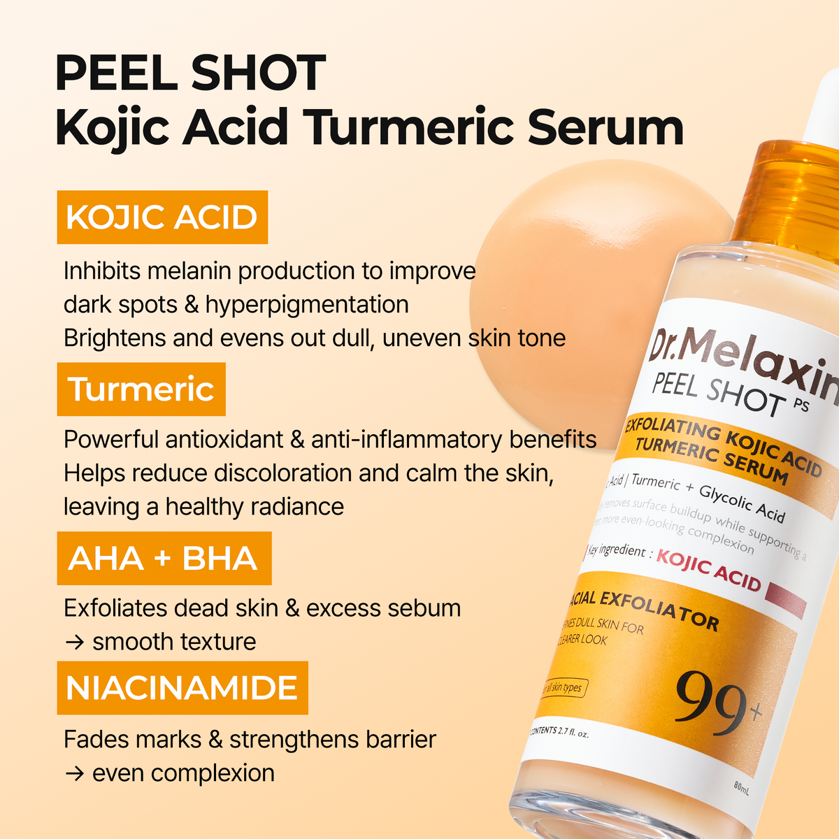 Peel Shot Kojic Acid Turmeric Duo - Dr.Melaxin.us