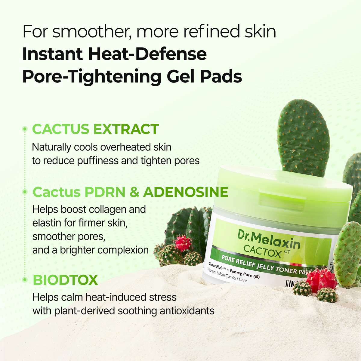 Cactox Pore Relief Jelly Toner 60 Pads - Dr.Melaxin.us