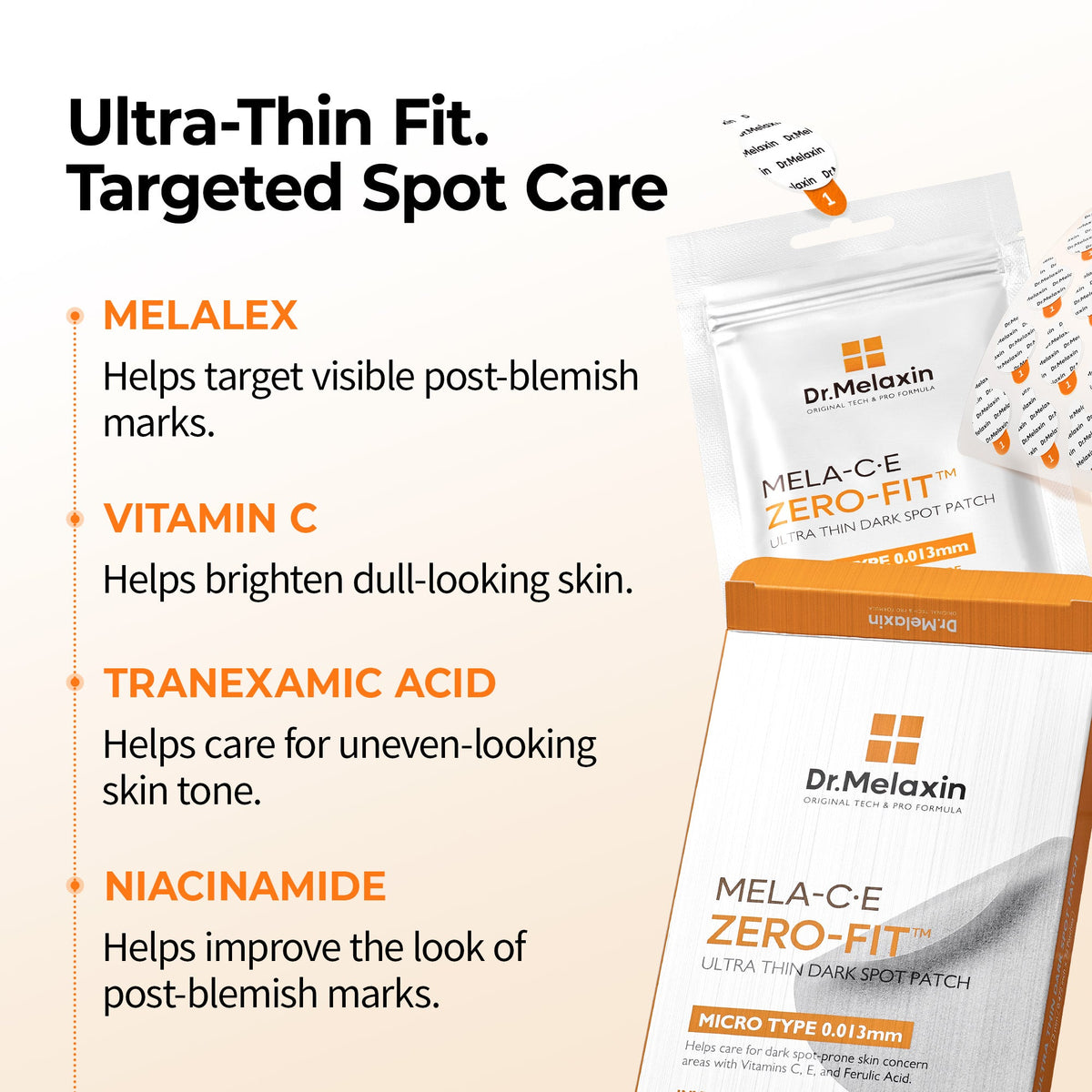 MELA-C·E ZERO FIT Ultra Thin Dark Spot Patch - Dr.Melaxin.us