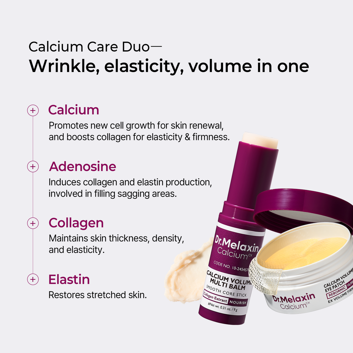 [TikTok Bestseller] Calcium Volume Multi Balm & Eye Patch 60ea - Dr.Melaxin.us