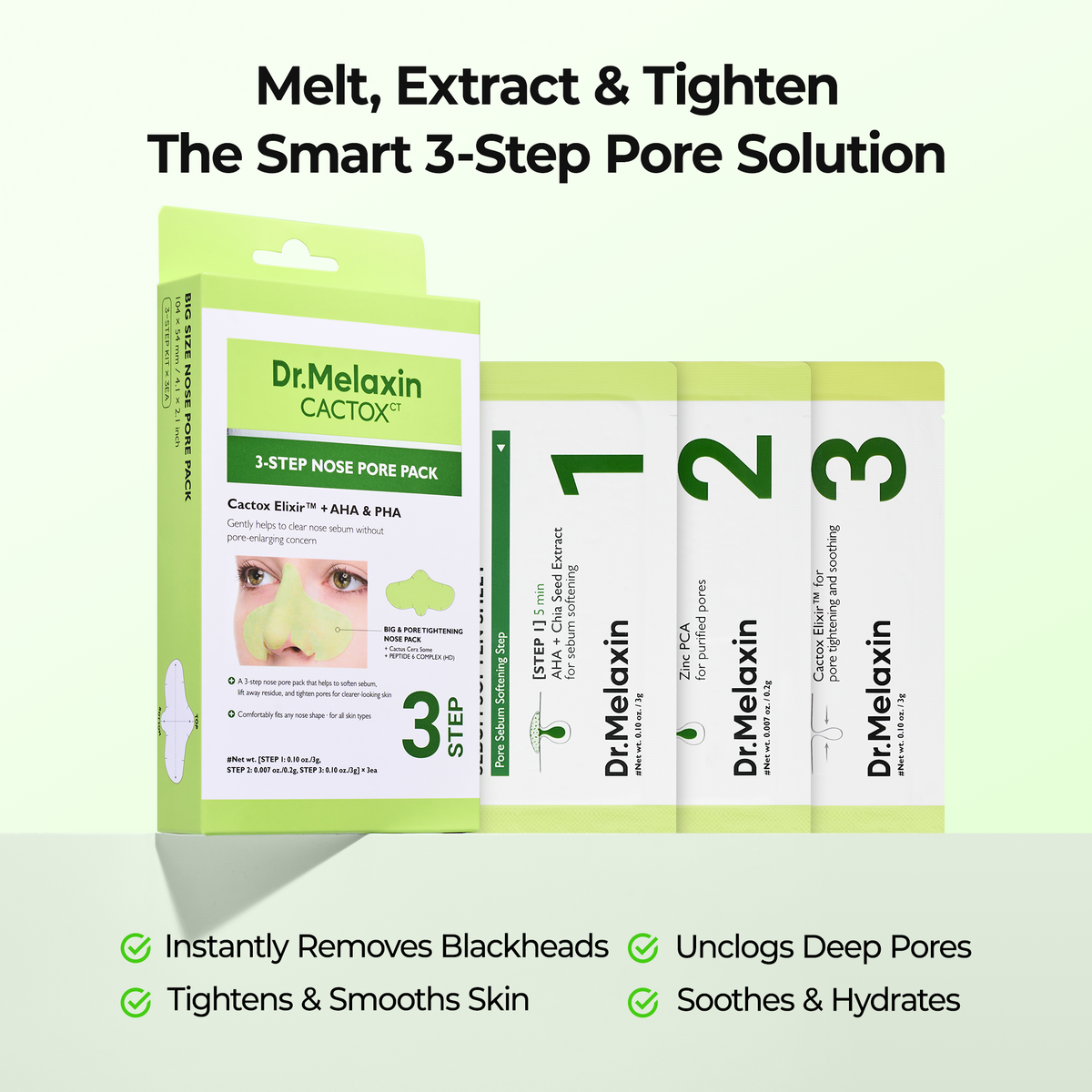 Cactox 3-Step Nose Mask Pack - Dr.Melaxin.us
