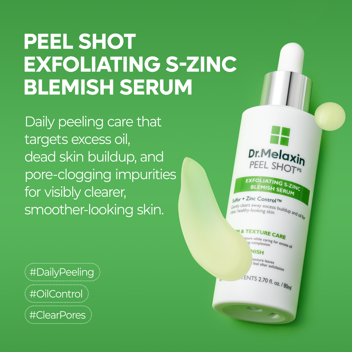 PEEL SHOT Exfoliating S-ZINC Blemish Serum - Dr.Melaxin.us