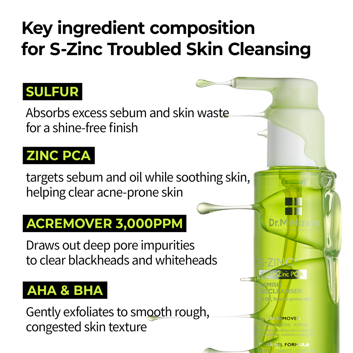 S-ZINC Blemish Gel Cleanser - Dr.Melaxin.us