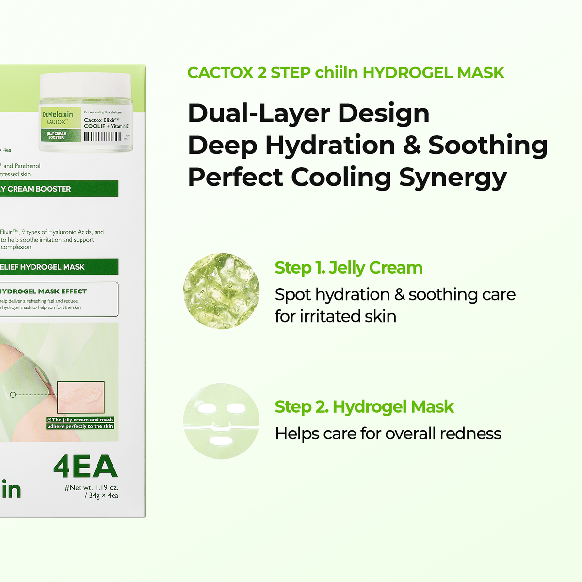 Cactox De-Puffing Pore Tox Gel Mask 4EA - Dr.Melaxin.us