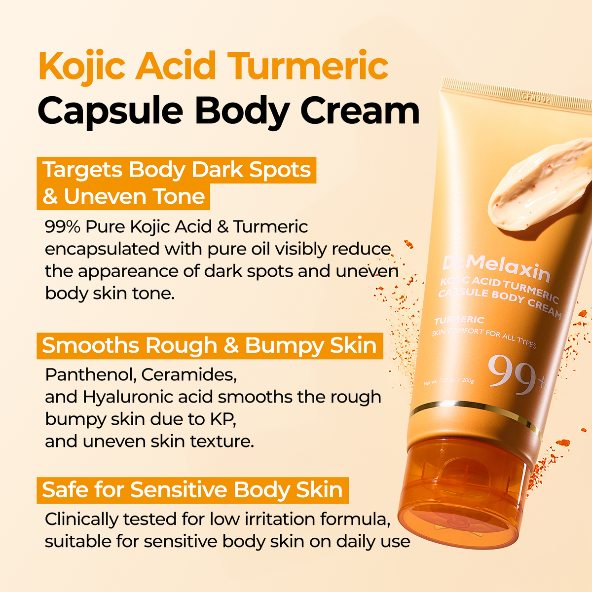Kojic Acid Turmeric Capsule Body Cream - Dr.Melaxin.us
